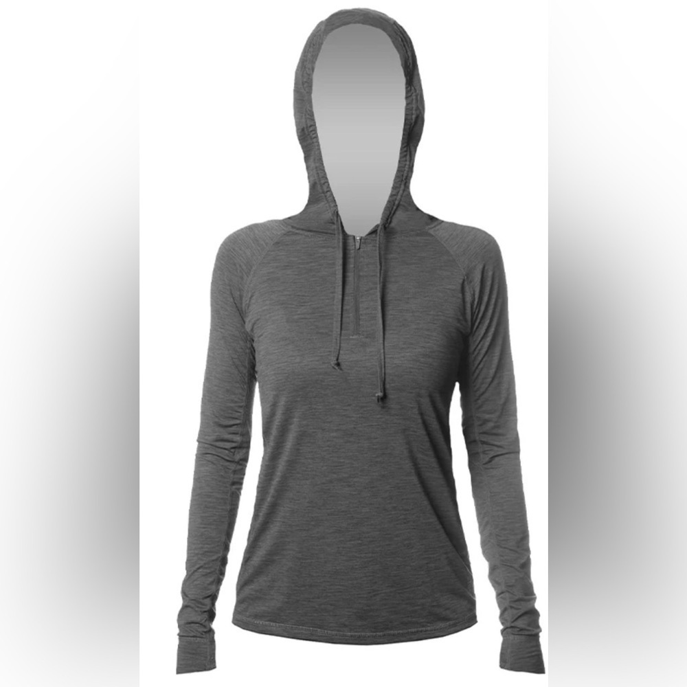 Anetik performance Hoodie w/ 1/4 zip UPF 30+ Heather Gray sz XL